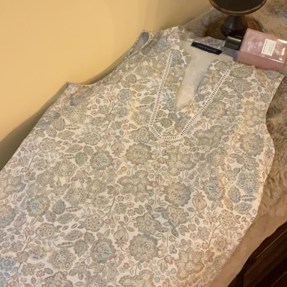 Tommy Hilfiger Tapestry Linen Blend Shift Dress